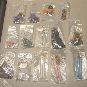 Assorted Tassel and Charm Earrings - Multi Color 24 Sets